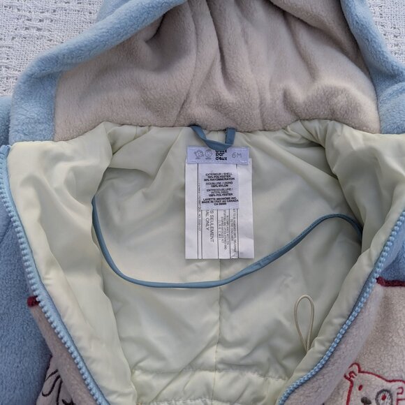 Deux Par Deux Babies' Hooded Insulated Snowsuit + Hat Age 3 Month, 6 m, 9 m NEW - Picture 9 of 16